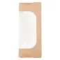 BOÎTES SANDWICH AVEC FENÊTRE THEPACK  12,4x12,4x5,5 CM NATUREL CARTON NANO-MICRO + OPP (500 UNITÉ)